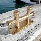 4 7in Brass Double Cross Cleat  Nautical Dock Tie  Marine Decor