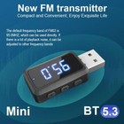 Usb Bluetooth-5 3 Wireless Car Fm Transmitter Aux Stereo Audio Receiver Adapter 