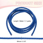 4mm Round Braided Leather Cord For Crafts Jewelry Making  Navy Blue 1 1yards 