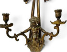 Antique 19thc French Gagneau Louis Xvi Bronze Putto Cherub Ribbon Wall Sconce