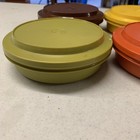 Vtg Tupperware  1206 Harvest Colors Seal N Serve Bowl Storage With Lids Set Of 4