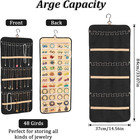 2 Pcs Hanging Jewelry Organizer Storage  48 Pockets Dual-sided Necklace Organize