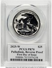2025-w Palladium Eagle 1 Oz Rev Fdi David Hall Pcgs Pr70