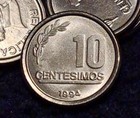 1994 Uruguay 10 Centesimos Jose Gervasio Artigas Laurel Sprig 15mm Coin See Desc