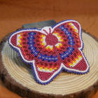 Beaded Hair Clips Native American Style Handmade Collection  brownish Red  butte