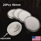 20pcs 46mm Round Coin Capsules Holder Clear Coin Display Storage Protector Box