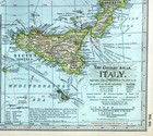 1897 Century Map Italy Rome Florence Naples Sicily Venice Milan Pisa Genoa It