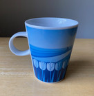 Klm Royal Dutch Airlines Blue Porcelain Tulip Fields Mug - Euc