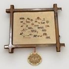 Vintage Colonial Williamsburg Cross-stitch Sampler William   Mary Medallion