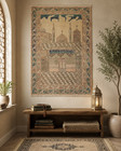 Vintage Turkish Prayer Rug Hand Knotted Wool Mosque Pictorial Islamic Carpet