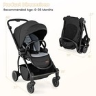 Foldable Infant Pram Stroller With Reversible Seat Reclining Backrest-black - Co