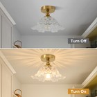 Semi Flush Mount Ceiling Light Fixture  11in Clear Glass Vintage Light Fixtur   