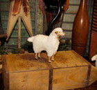 Prim 4  Wooly Easter German Vtg Style White Sheep Lamb Figure W  Bell Putz