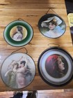 Lot Of 4 Antique Victorian Flue Cover Young Beautiful Girl Lithographed Print