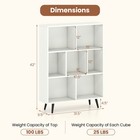 7 Cube Bookcase 3-tier Modern Storage Organizer With 4 Metal Legs Bookshelves