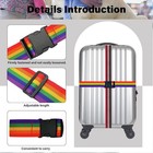 2 Pack Suitcase Belts  Adjustable Luggage Straps  Bright Colors Travel- Rainbow