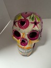 Mexican Day Of The Dead Sugar Skull Figurines Set Of 2 Colorful Folk Art