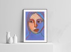 Giclee Print Wall Art Lady Portrait 4x6 Inches Purple Orange