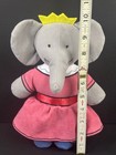 Vintage Yottoy Babar Queen Celeste Elephant W crown 10  Stuffed Animal Plush