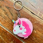 Rainbow Pink Star Unicorn Keychain Soft Tape Measure Retractable Mini Ruler