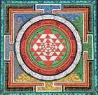 Sri Yantra  Shri Chakra Mandala Newari Pauva Painting-handmade On Cotton Canvas