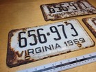 3 1969 Virginia License Plates