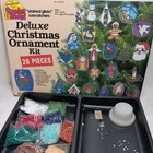 Vtg  Makit   Bakit Deluxechristmas Kit  12 Ornaments W plastic Crystals Left