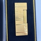 Vtg Dunhill Rollagas 2 Signature Series Gold Plate Lines Design  needs Service 
