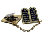 Ten Commandments Gold Plated Holy Israel Tallit Clips Prayer Jewelry Zion Gift