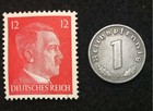 Wwii Authentic Rare German Coin 1 Rp Zinc And Unused Stamp World War 2 Artifacts