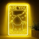 Are You Pooping Neon Sign   funny Cat Wall Art  are You Pooping   Neon Bathroom 