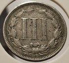 1865 Three Cent Piece Nickel 3c Antique United States Of America Iii Coin 4