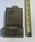 Vintage Tin Match Box Holder Safe Mfg In Fulton  Illinois Primitive Green