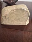 Vintage Polished Soap Stone White Marble Bookends Mcm