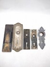 1900s Antique Mortise Lock Door Plates  Lot Of 5  Brass  Steel 