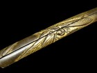 Edo Period Japan Antique Shubuichi Gold Dragonfly Wari Kogai Signed Box Sword