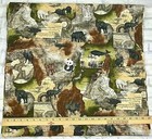 3 3 4 Yards Cotton Quilting Fabric World Map Travel Animals Hi-fashion Fabrics