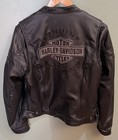 Harley Davidson Women   s Size Large Vented Miss Enthusiast Leather Jacket Great    