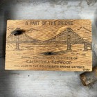 Vtg 1937 Golden Gate Bridge Catwalk Redwood Rivet 1983 Buckle Shadow Box Display
