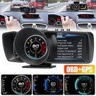 Obd2 gps Car Gauge Hud Head-up Digital Display Speedometer Temp Alarm Turbo Rpm
