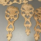 6 Hand Carved Wooden Architectural Wall Decor Oak Natural Finish Floral 15    Vtg