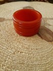 Vintage Cherry Red Catalin  Napkin Holder Ribbed Bands