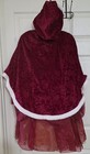 Disney Store Princess Belle Red Holiday Costume Dress Gown Size 5 6 Small Cape