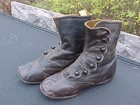 Antique  Victorian Leather Kids Boot Shoes Button Up