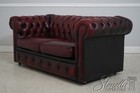 L73985  Chesterfield Tufted Leather English Loveseat