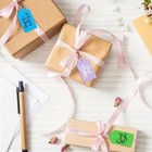 100 Coloured Scallop Rectangular Kraft Gift Tags Paper Card Label With String Uk