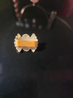 Vintage Navajo Sterling Silver Coral Scarf Slide Wild Rag Bow Concho 925 5g