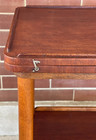 Vintage Danish Modern Teak Expanding Rolling Tea Trolley Cocktail Bar Cart Mcm