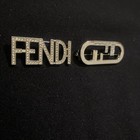 Fendi Silver Tone With Clear Rhinestone Brooch Pin