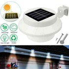 3led Solar Powered Gutter Light Outdoor garden yard wall fence pathway Lamp